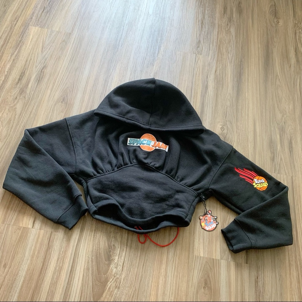 Space Jam Cropped String Corset Hoodie